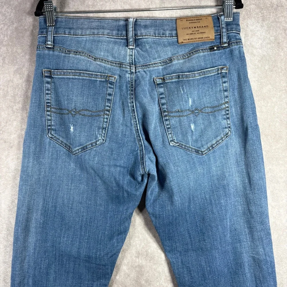 Lucky Brand Jeans Mens Size 32x30 Blue 121 Slim Distressed Denim Casual Stretch‎